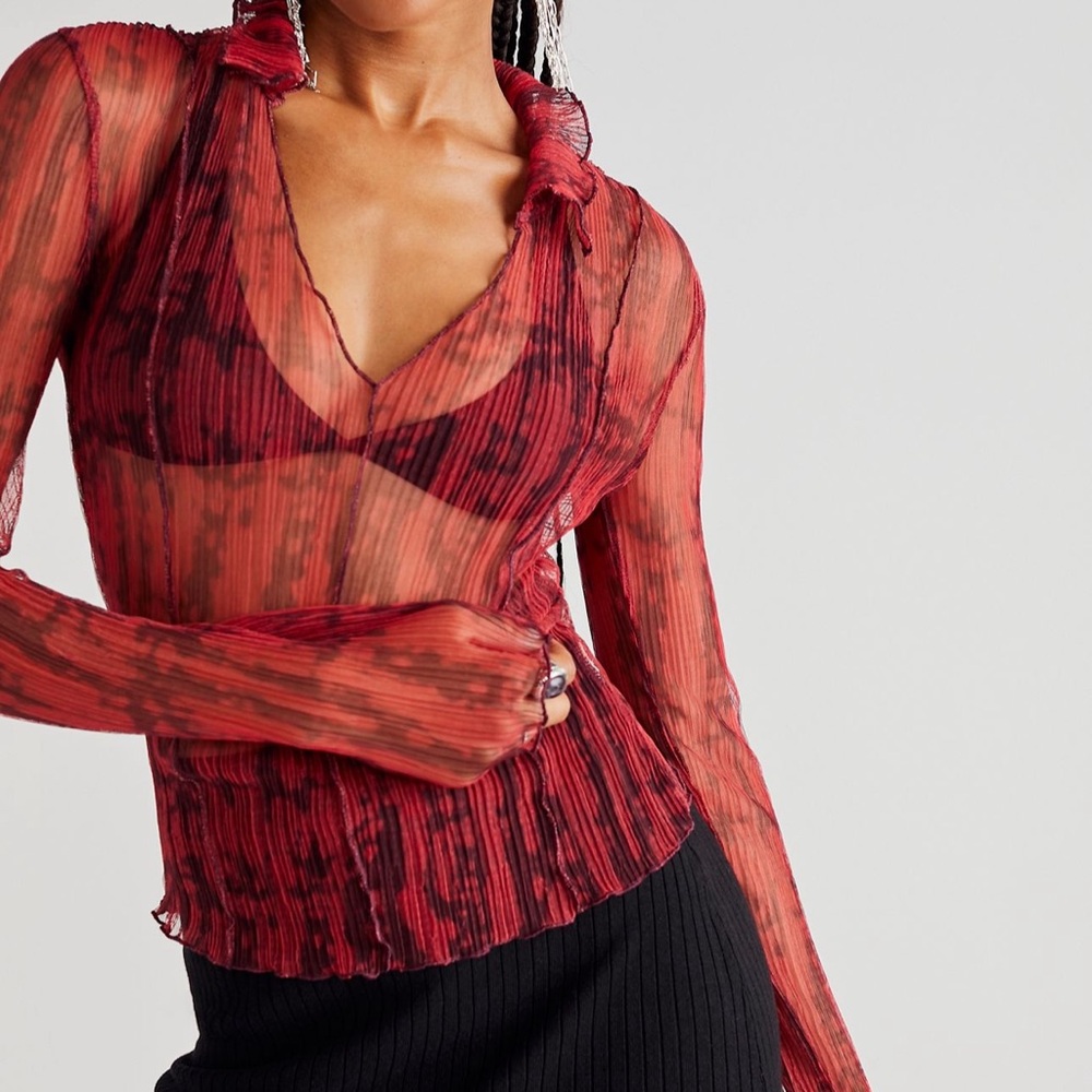 Free People sheer long sleeve